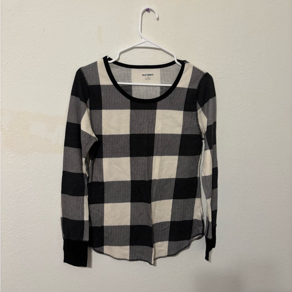 Old Navy Monochrome Checkered Top